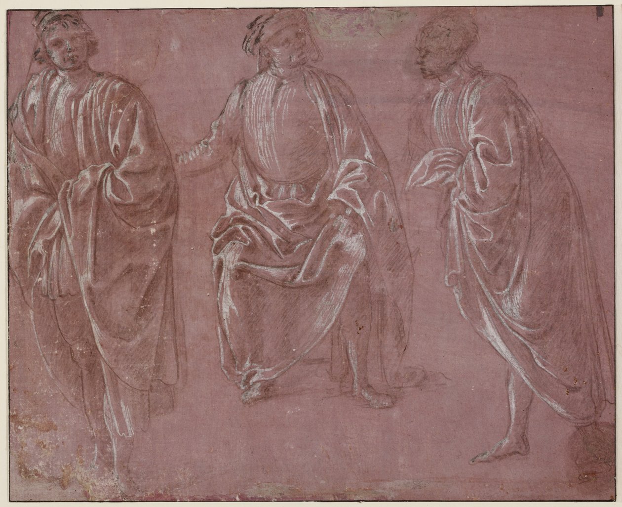 Tre klädda figurer av Sandro Botticelli
