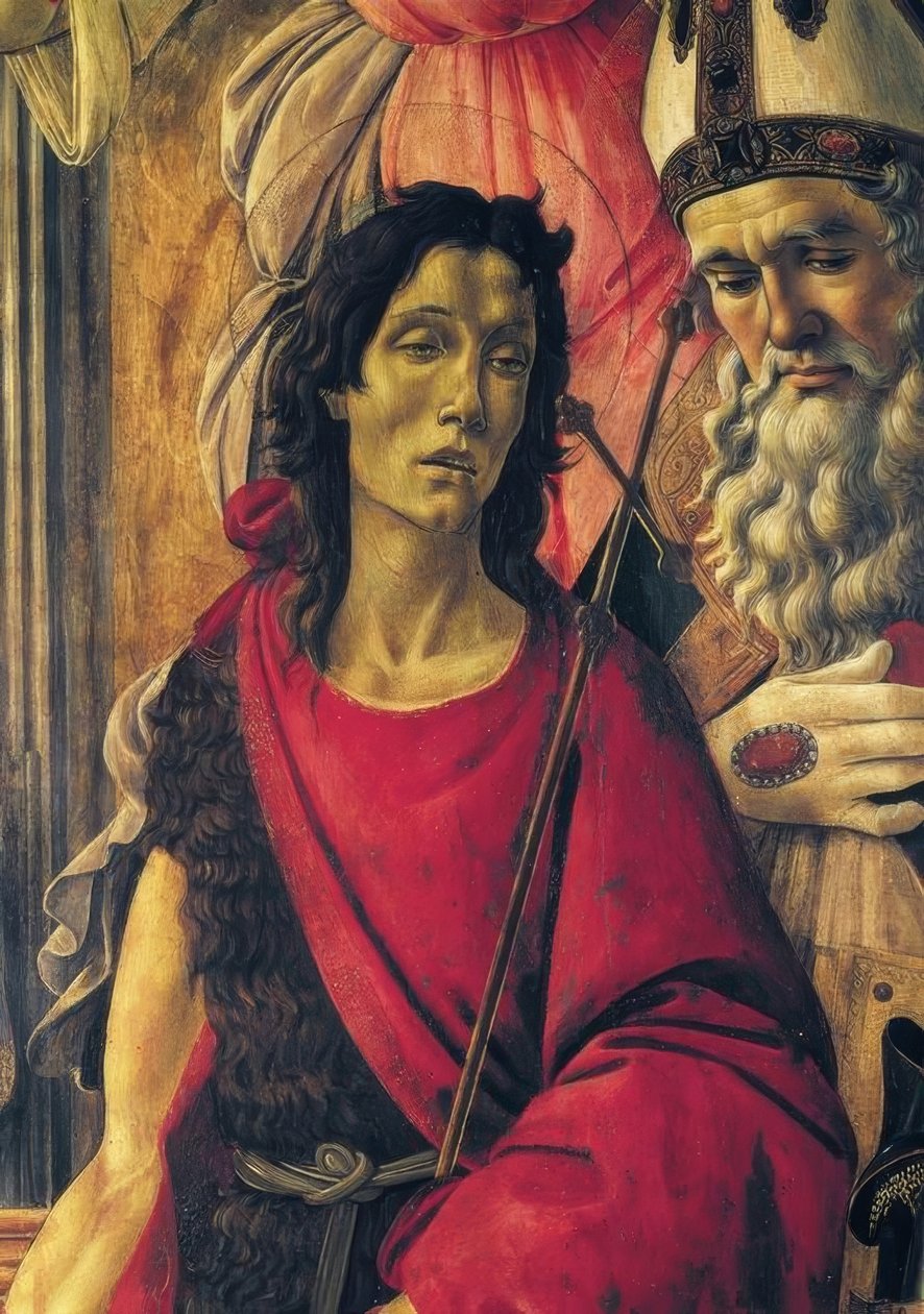 Madonna tronade med barnet, änglar och helgon av Sandro Botticelli