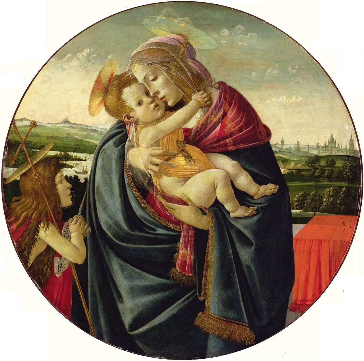 Jungfru Maria med barnet och Johannes Döparen av Sandro Botticelli
