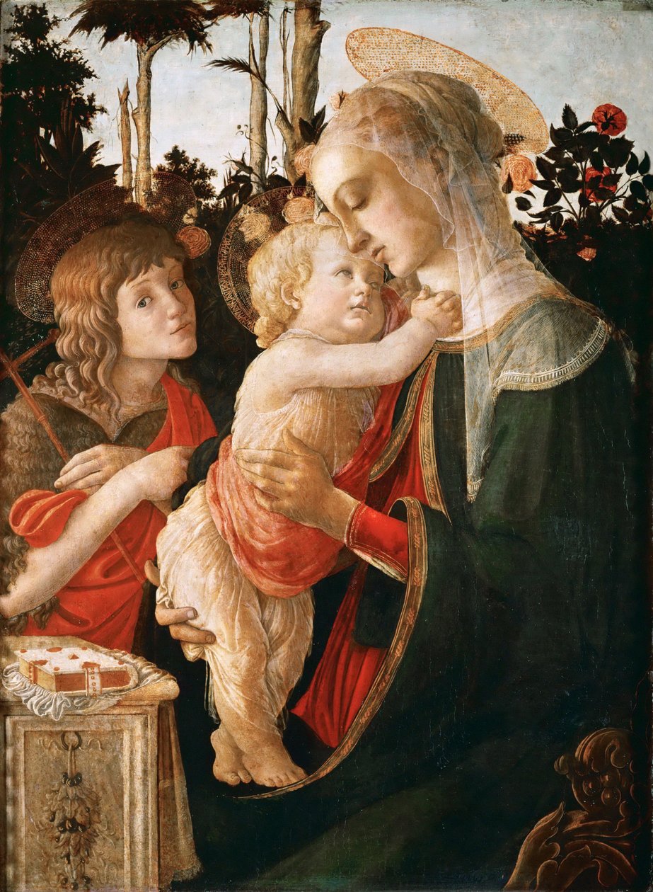 Madonna och barn med den unge Johannes döparen av Sandro Botticelli and workshop