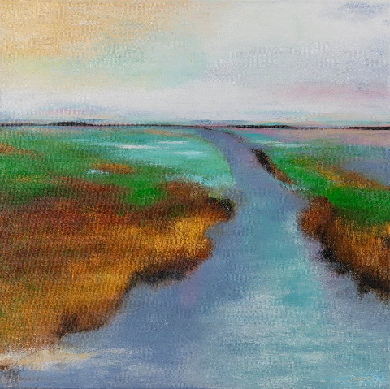 Soul River, 2019 (akryl på duk) av Sandy Iseli