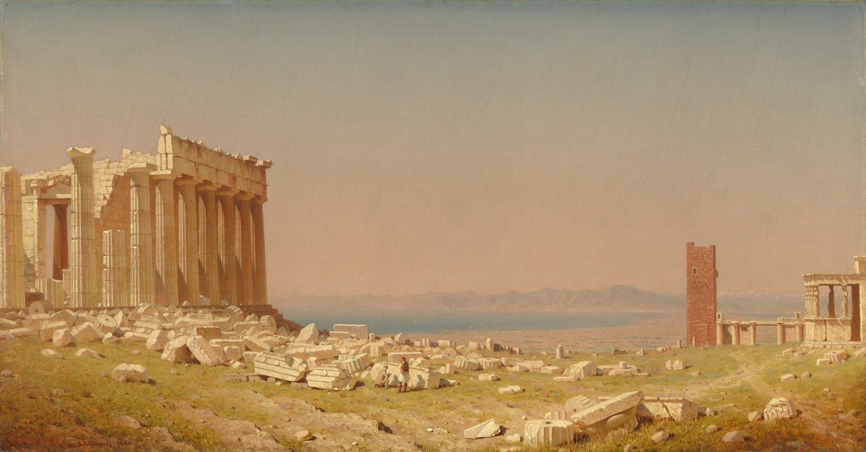Ruinerna av Parthenon, 1880 av Sanford Robinson Gifford