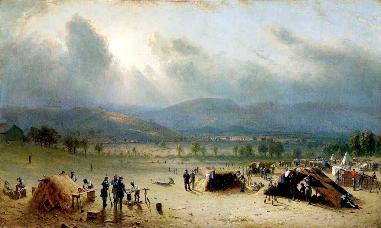 7:e amerikanska regementet nära Frederick, Maryland, 1863 (olja och blyerts på duk) av Sanford Robinson Gifford