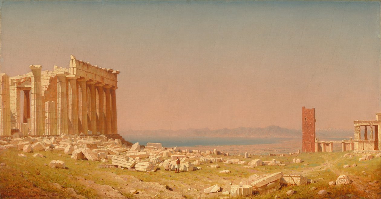 Ruinerna av Parthenon av Sanford Robinson Gifford
