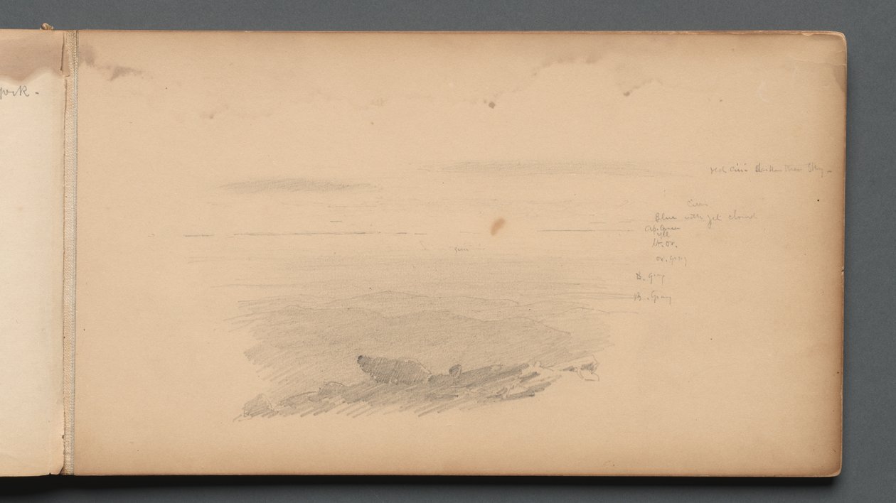 Skissbok, sidan 04: Sea Scape with Color Notations, 1859. av Sanford Robinson Gifford