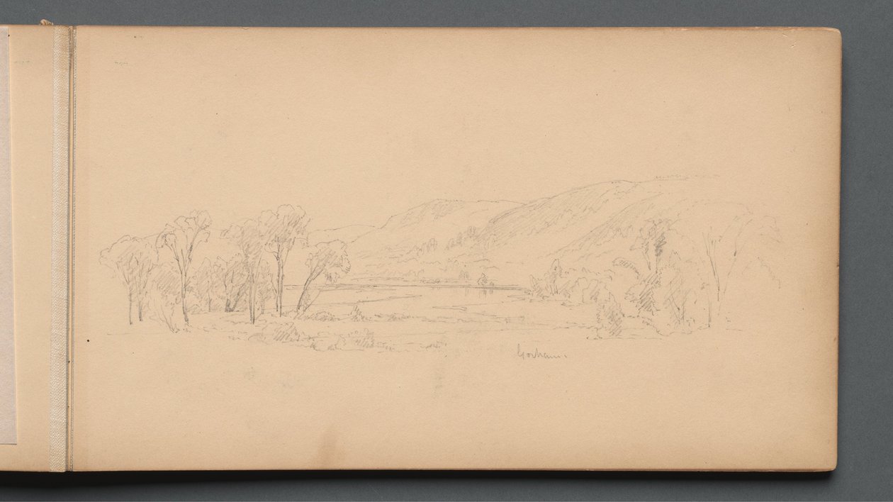 Skissbok, sidan 06: "Gorham" (Maine) av Sanford Robinson Gifford