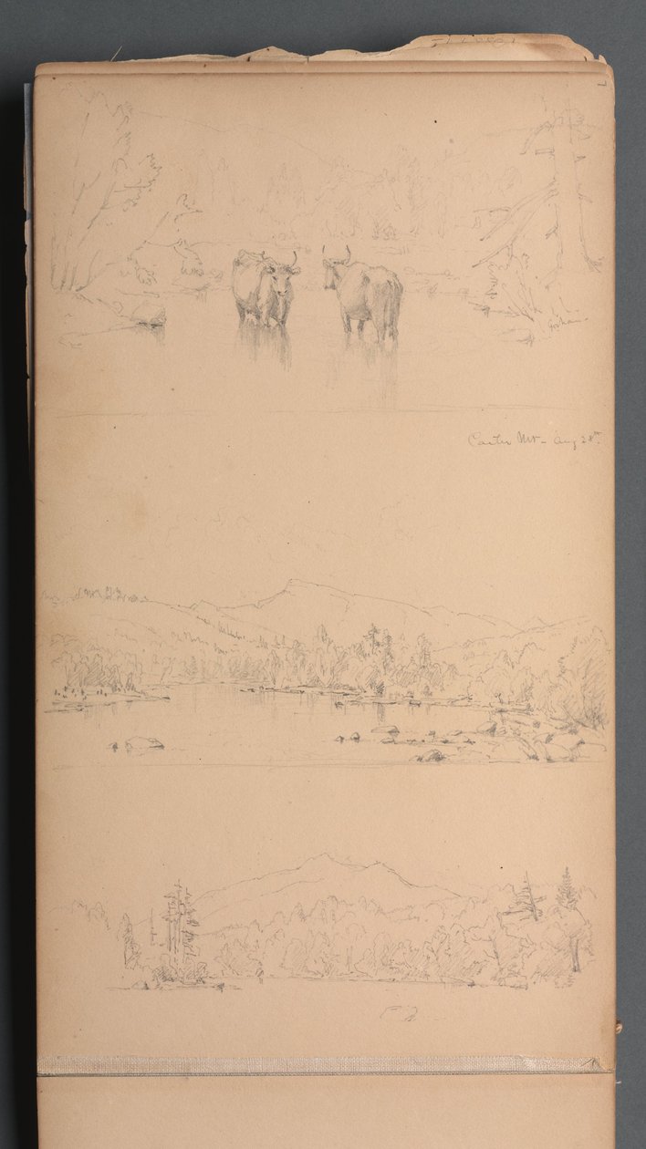 Skissbok, sidan 07: "Carter Mt () 28 augusti" av Sanford Robinson Gifford
