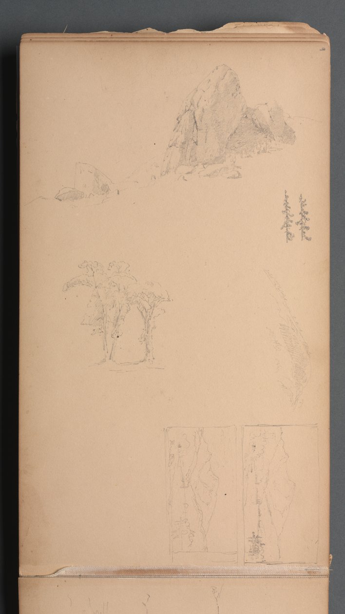 Skissbok, sidan 09: Berg och klippor, 1859. av Sanford Robinson Gifford