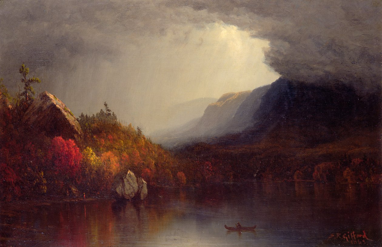 Studie av en kommande storm på Lake George av Sanford Robinson Gifford