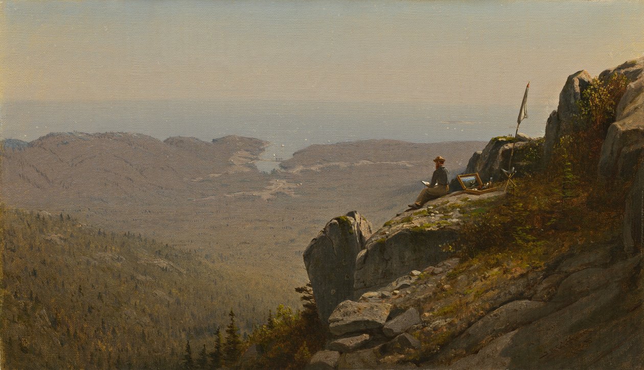 Konstnären skissar på Mount Desert, Maine av Sanford Robinson Gifford