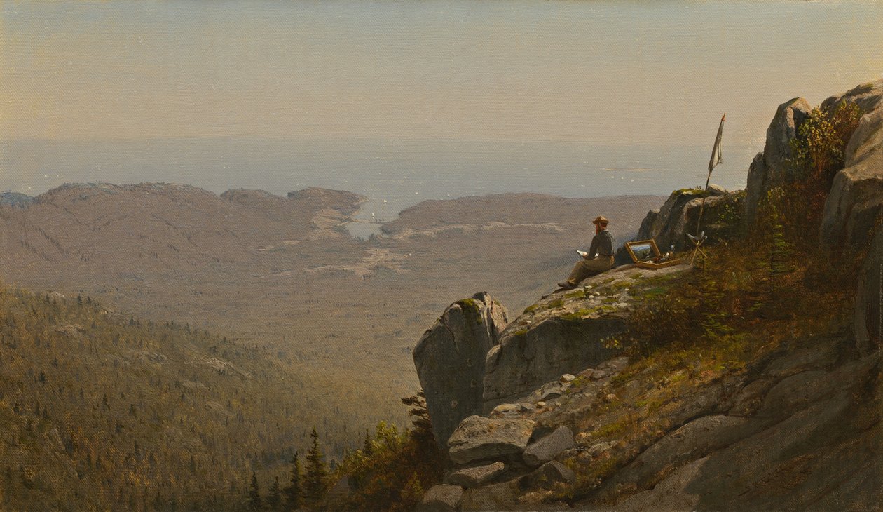 Konstnären skissar på Mount Desert, Maine, 1864-1865. av Sanford Robinson Gifford