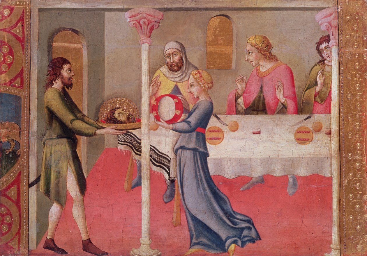 The Dance of Salome (tempera på panel) (se även 90208) av Sano di Pietro