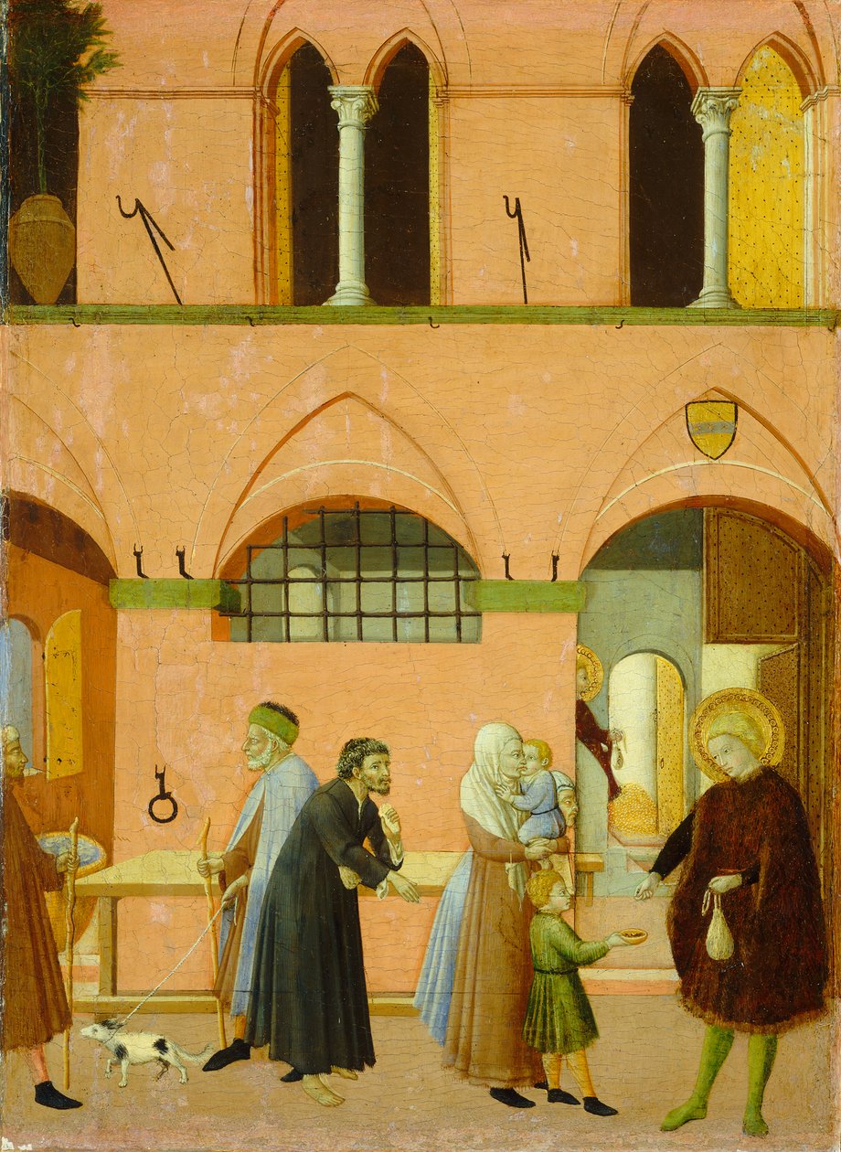 Saint Anthony som delar ut sin rikedom till de fattiga av Sano di Pietro