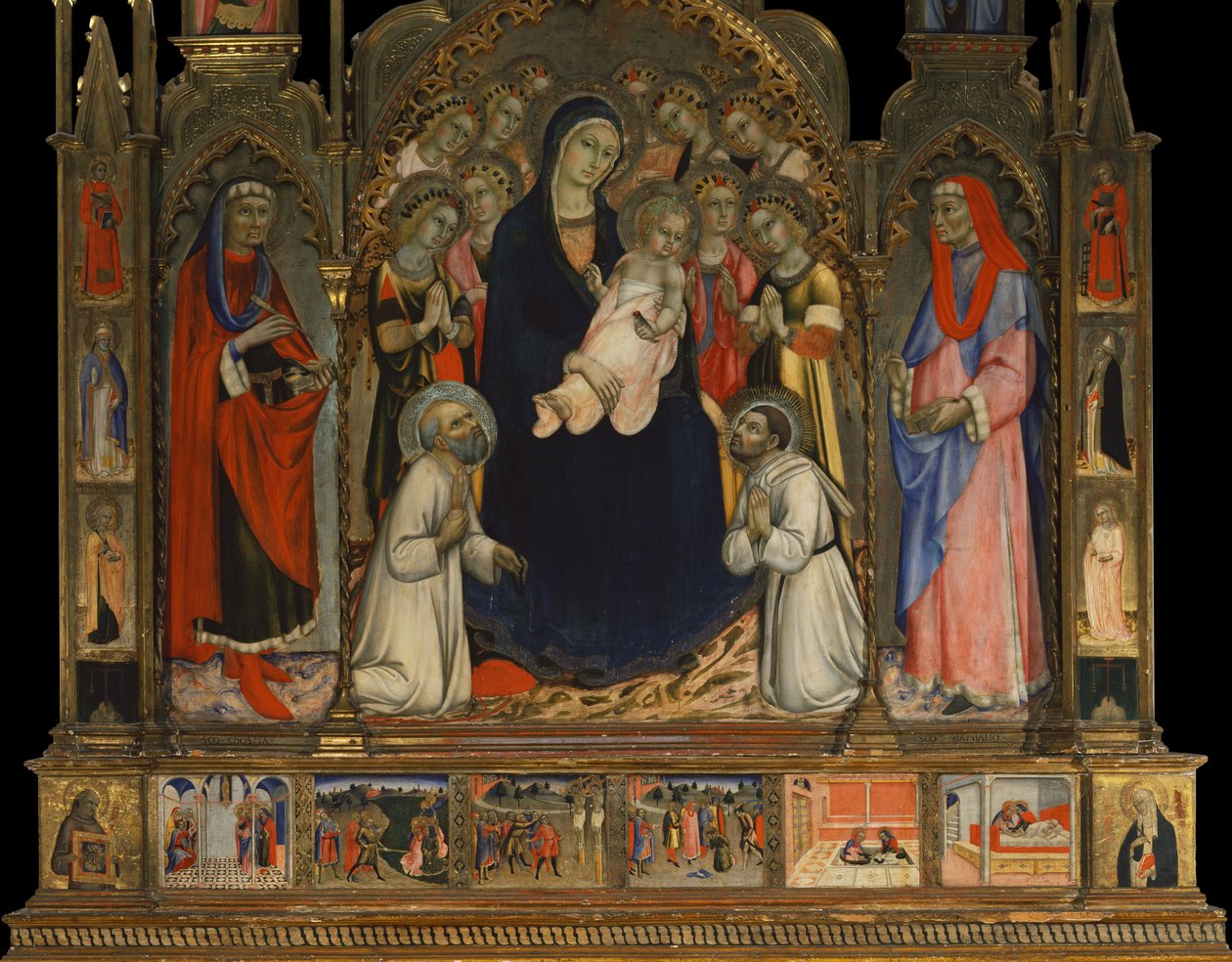 Altartavla av heliga Cosmas och Damianus (målning på trä) av Sano di also Ansano di Pietro di Mencio Pietro