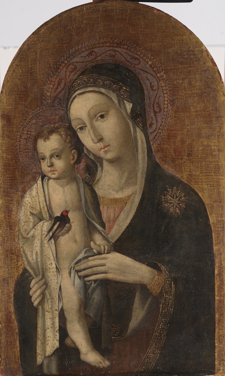 Madonna och barn (tempera på panel) av Sano di also Ansano di Pietro di Mencio Pietro