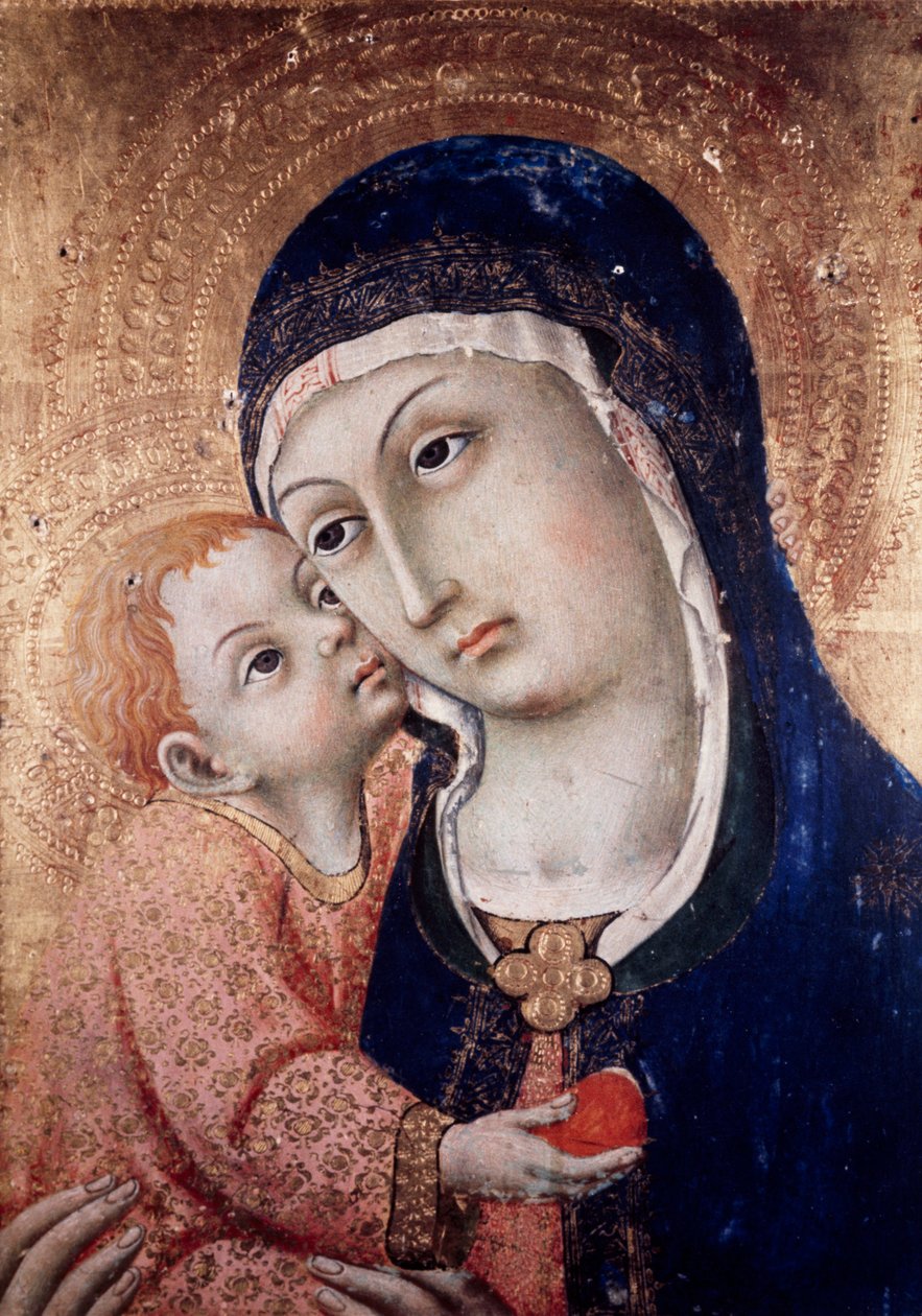Madonna och barn av Sano di also Ansano di Pietro di Mencio Pietro