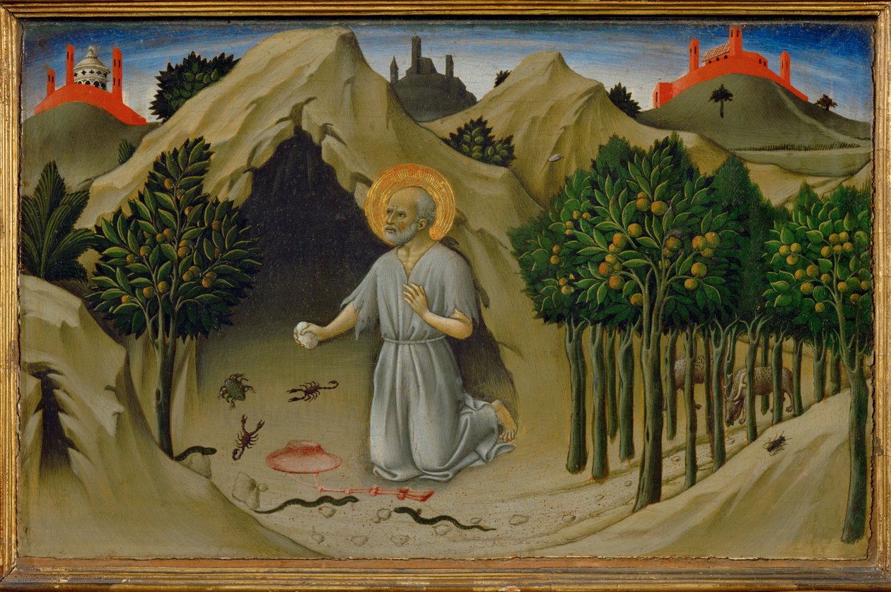Sankt Jerome botfärdig... av Sano di also Ansano di Pietro di Mencio Pietro