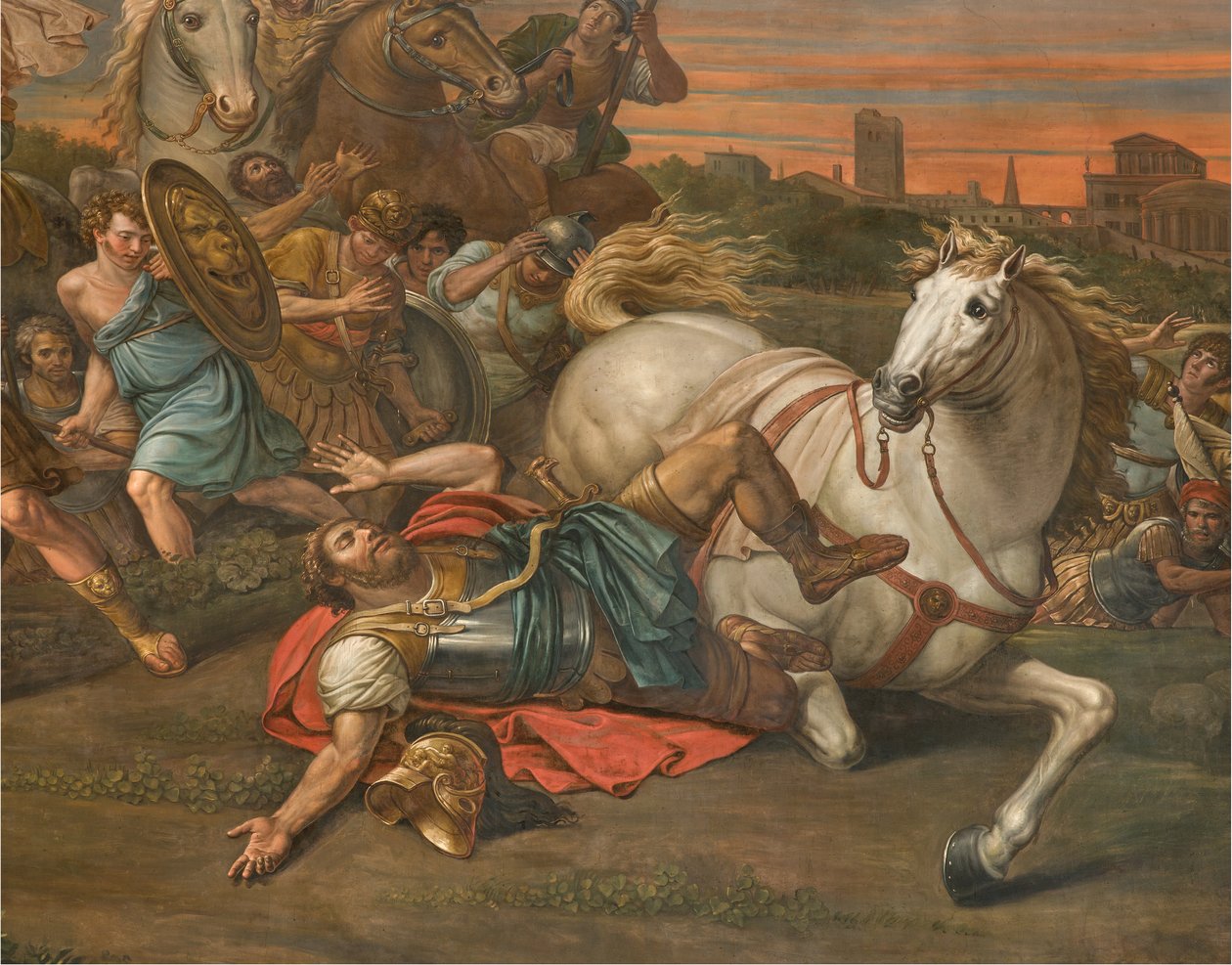 Vägg mittemot norra tvärskeppet motfasad, Sante Legnani, Konvertering av Saul 1814, Låg detalj av Sante Legnani