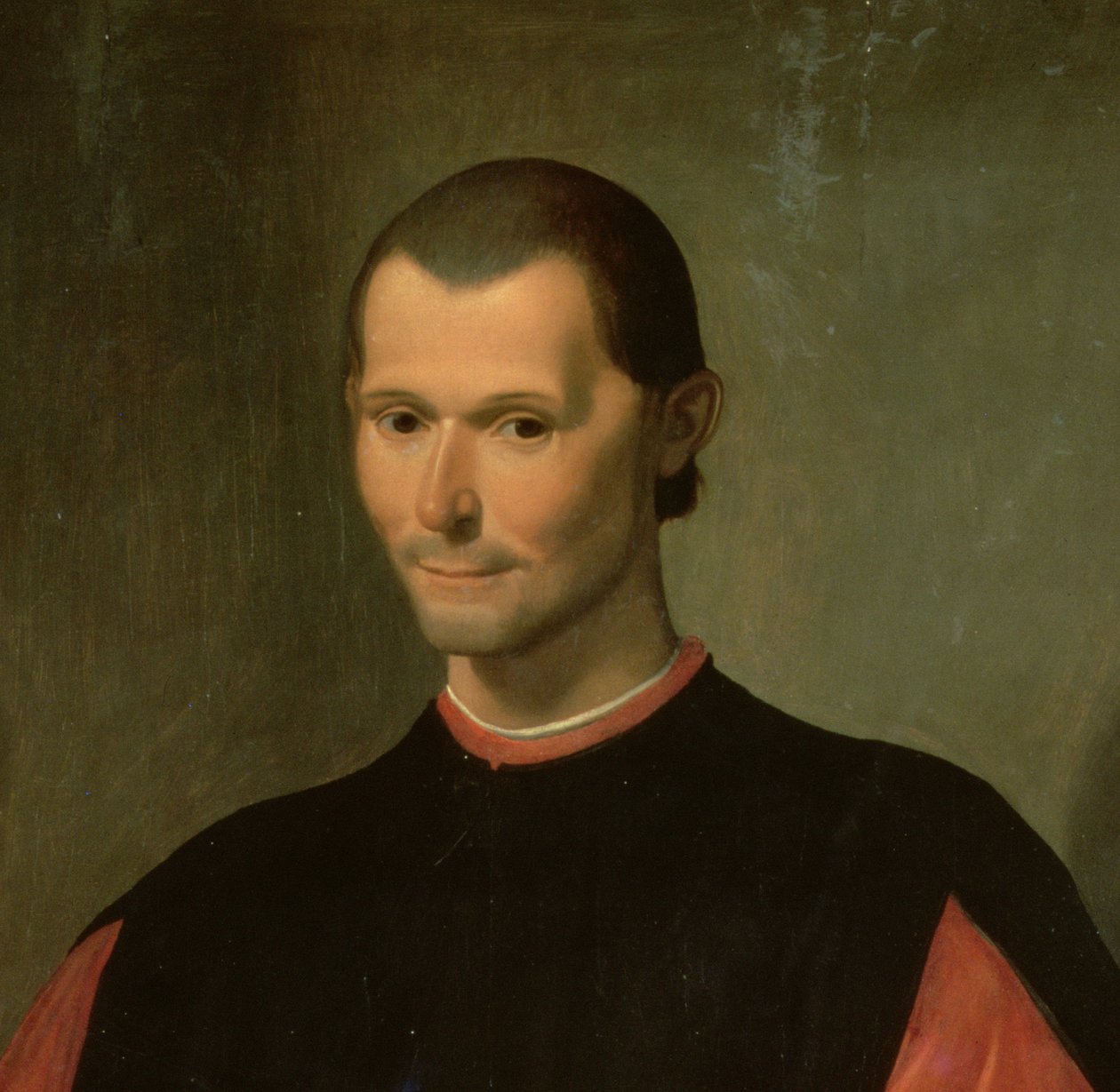 Porträtt av Niccolo Machiavelli 1469-1527 detalj av 62196 av Santi di Tito