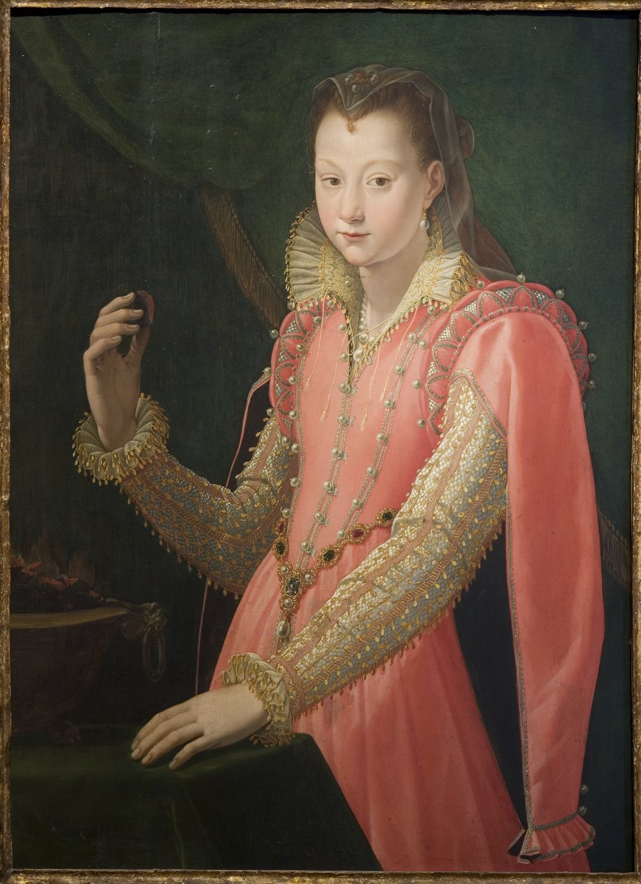 Porträtt av en ung kvinna som Portia Catonis av Santi di Tito