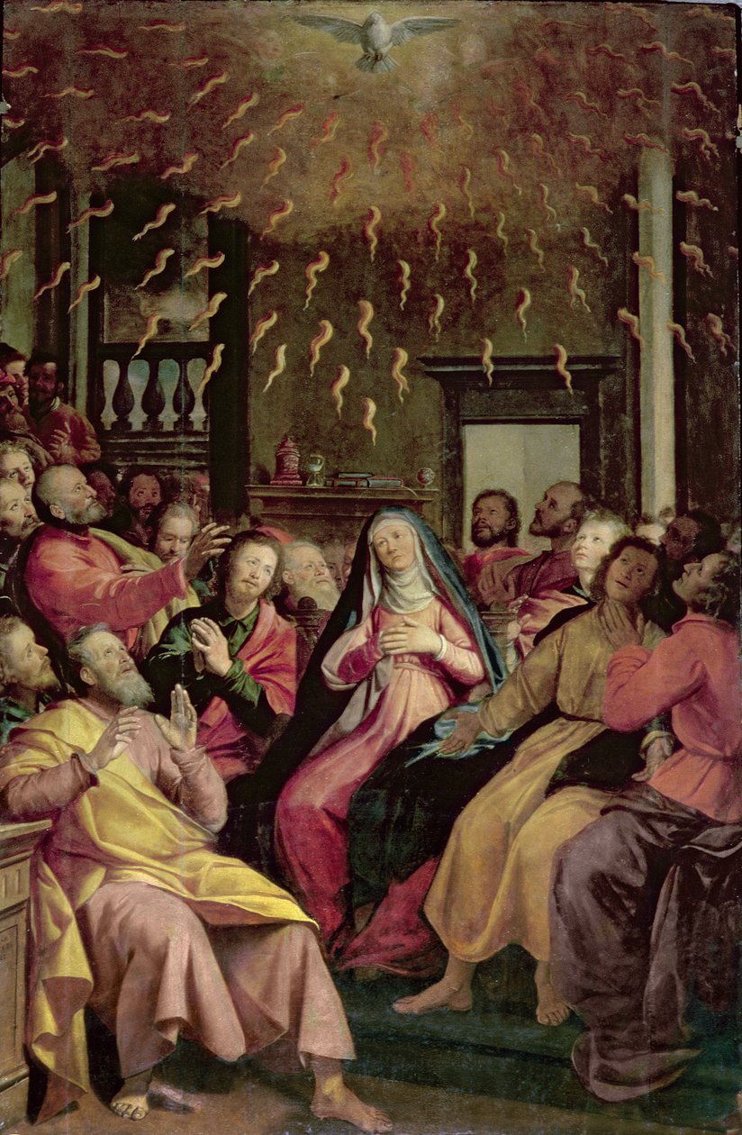 Pingstdagen, ca 1598 av Santi di Tito