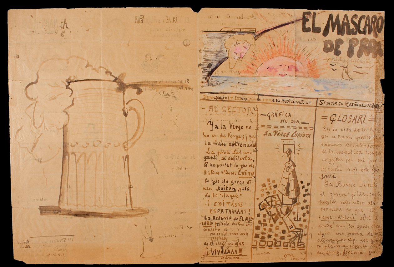 El mascaró de proa. Illustrated and handwritten heading av Santiago Rusiñol