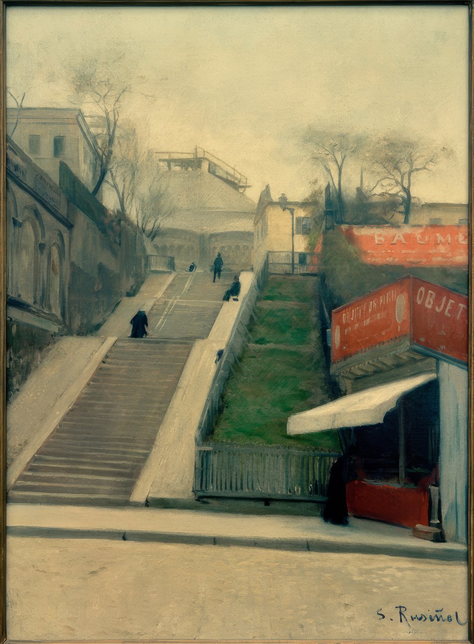 Sacré-Coeur under uppbyggnad av Santiago Rusiñol