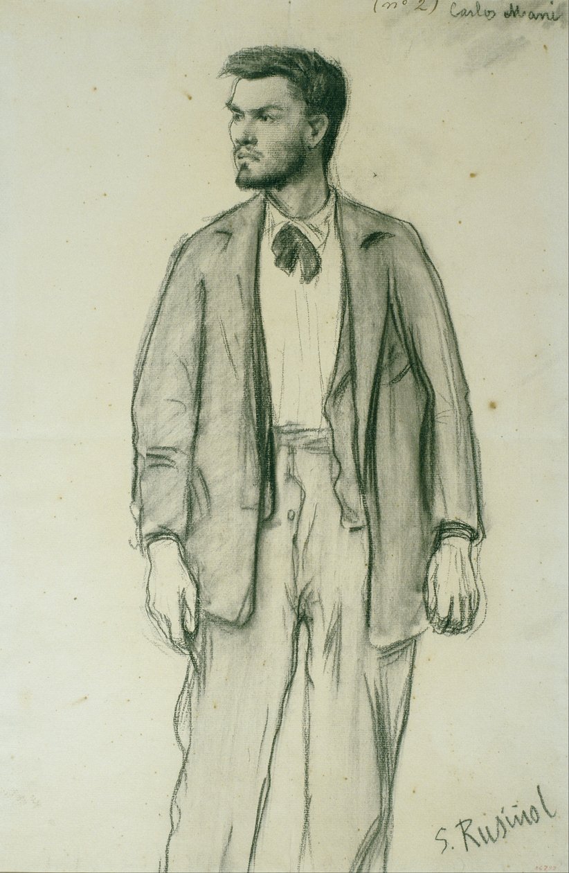 Portrait of Carles Mani av Santiago Rusiñol