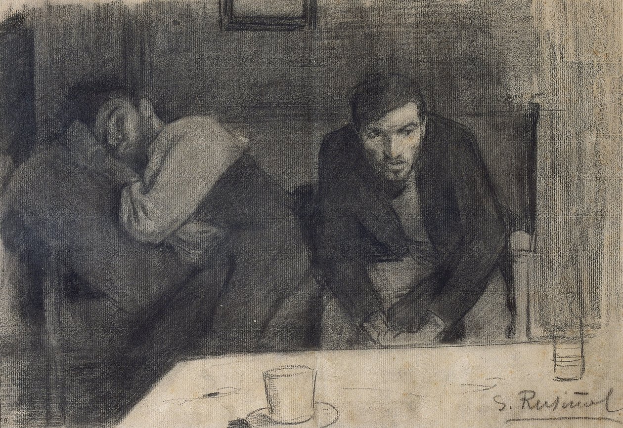 Portrait of the Sculptor Carles Mani and the Painter Pere Ferran av Santiago Rusiñol