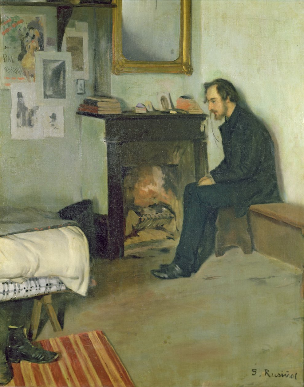 Bohemen (porträtt av Erik Satie i hans ateljé i Montmartre), 1891 av Santiago Rusiñol