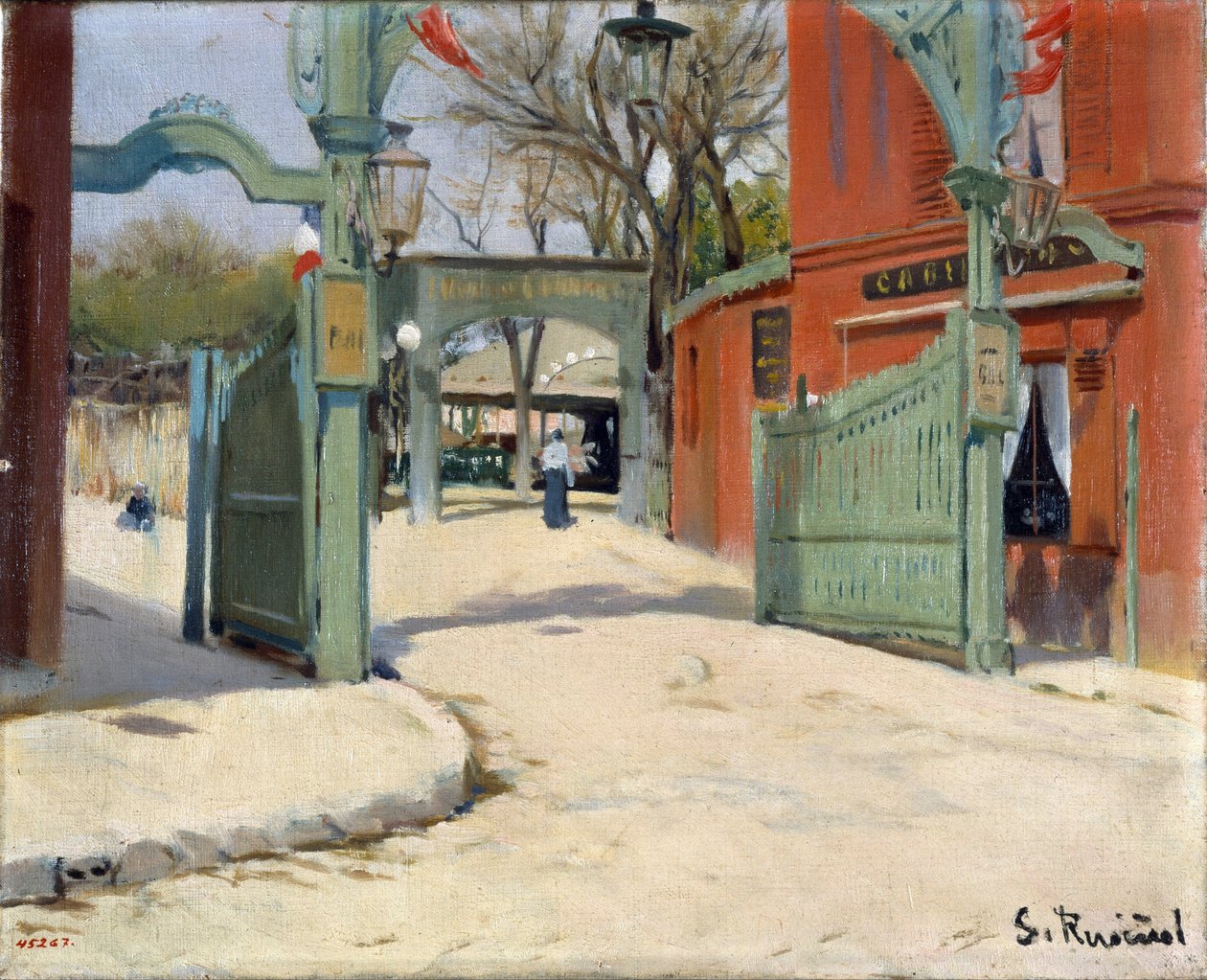Entré till parken Moulin de la Galette - Målning av Santiago Rusinol (1861-1931) - 1891 - Olja på duk - 33,5x41 - Museu Nacional d
