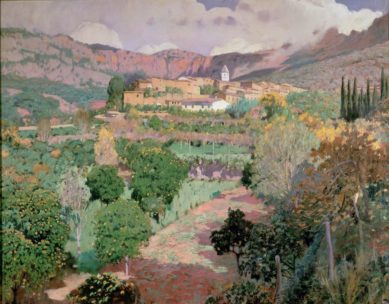 Soller, Mallorca (olja på duk) av Santiago Rusinol i Prats