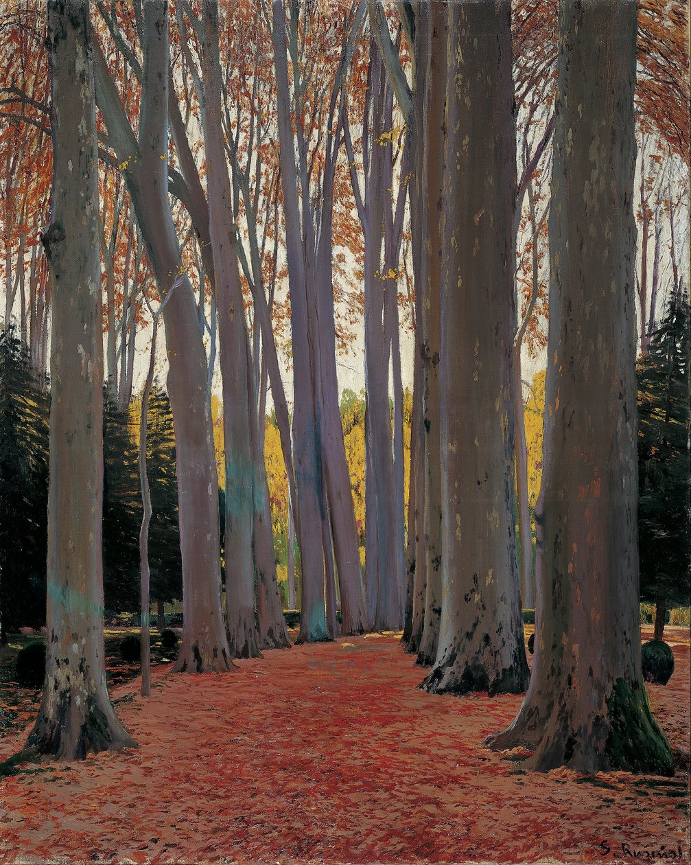 Avenyn med plataner av Santiago Rusiñol