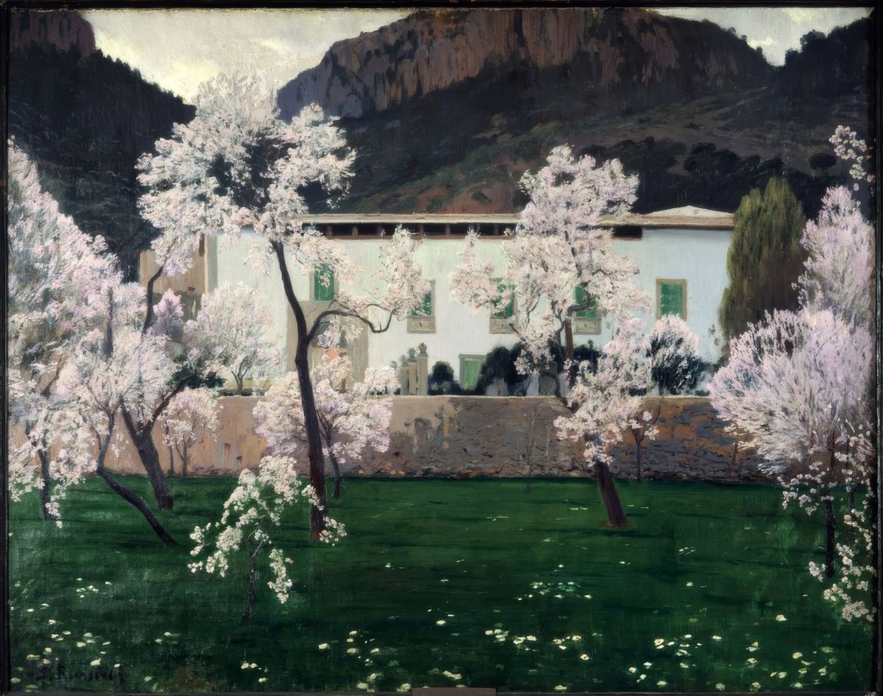 Blommande mandelträd av Santiago Rusiñol
