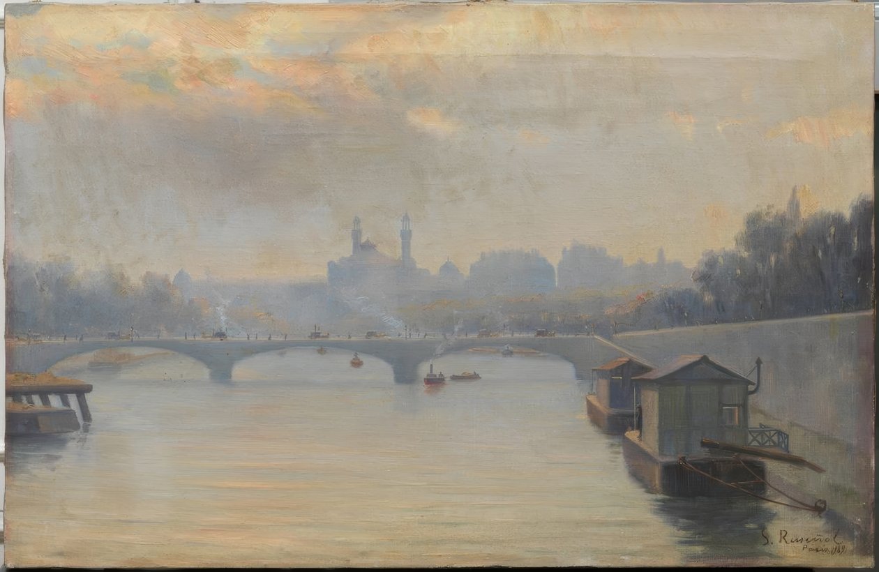 Seine och Trocadero av Santiago Rusiñol