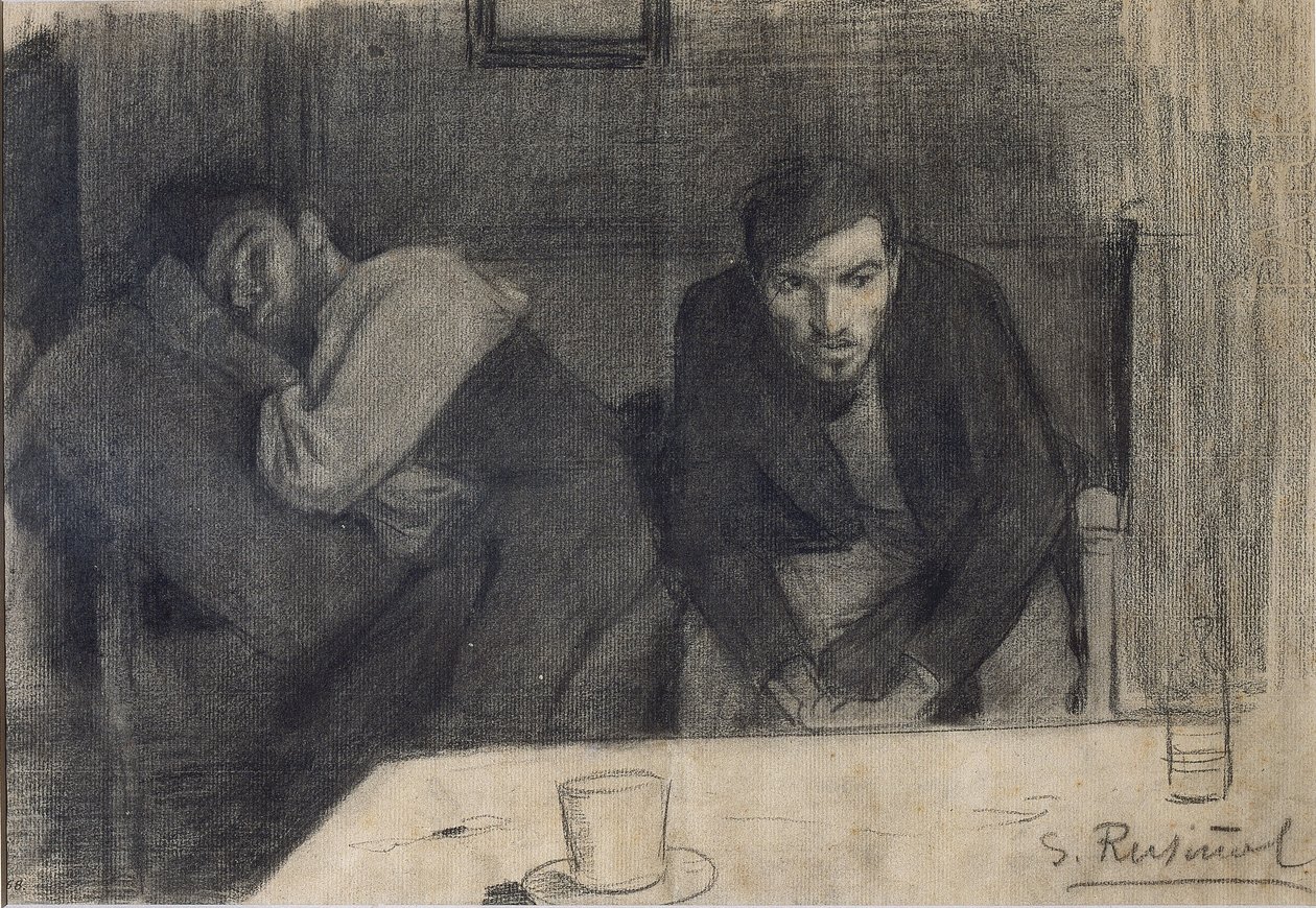 Porträtt av skulptören Carles Mani och målaren Pere Ferran av Santiago Rusiñol