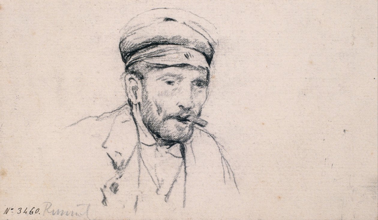 Studie av en hane av Santiago Rusiñol