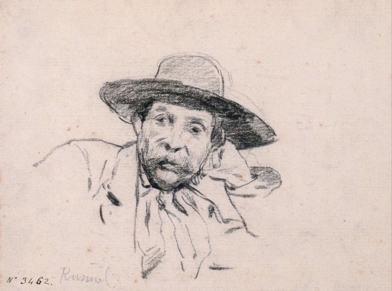 Studie av ett manligt huvud av Santiago Rusiñol
