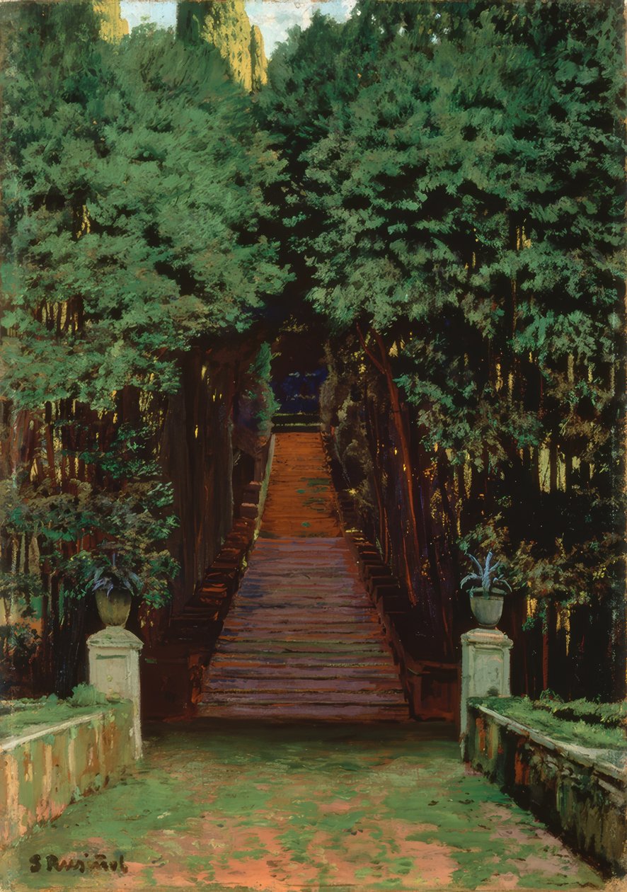 Trappor i trädgården av Santiago Rusiñol
