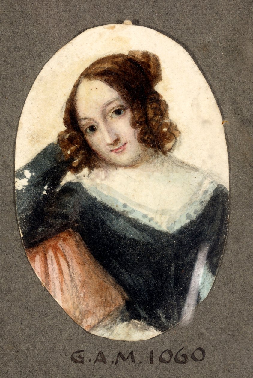 Ung flicka med ett spionleende Målning av Santo Panario (1786-1871) 1800-talsgener, Galleria d