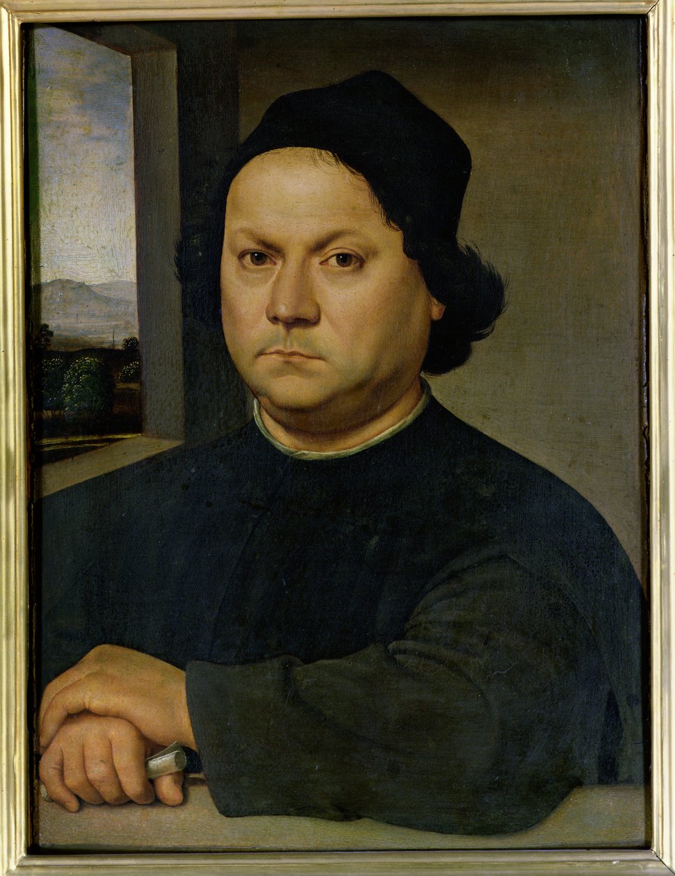 Porträtt av Perugino, ca 1504 (tempera på trä) av Raffaello Sanzio Raphael