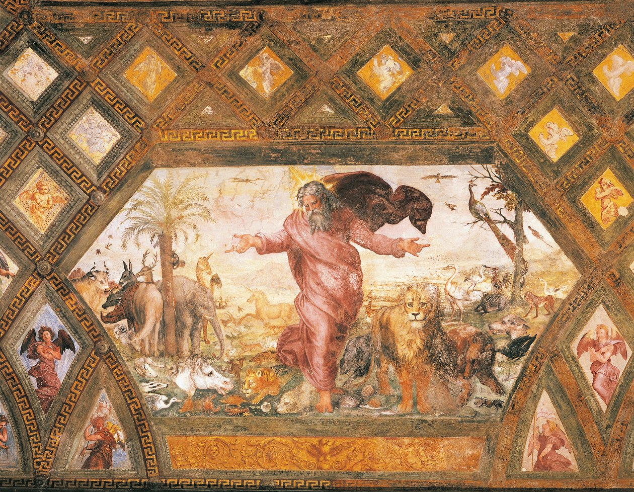 Skapandet av djuren av Sanzio of Urbino (workshop) Raphael