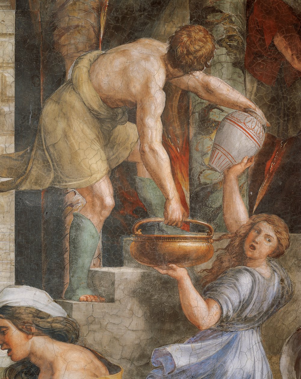 Brand i Borgo av Sanzio of Urbino (workshop) Raphael