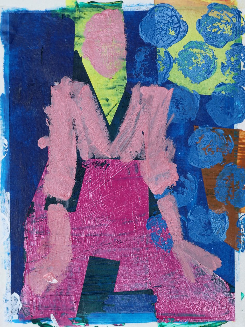 Elle #2, 2020 (akryl på papper) av Sara Hayward