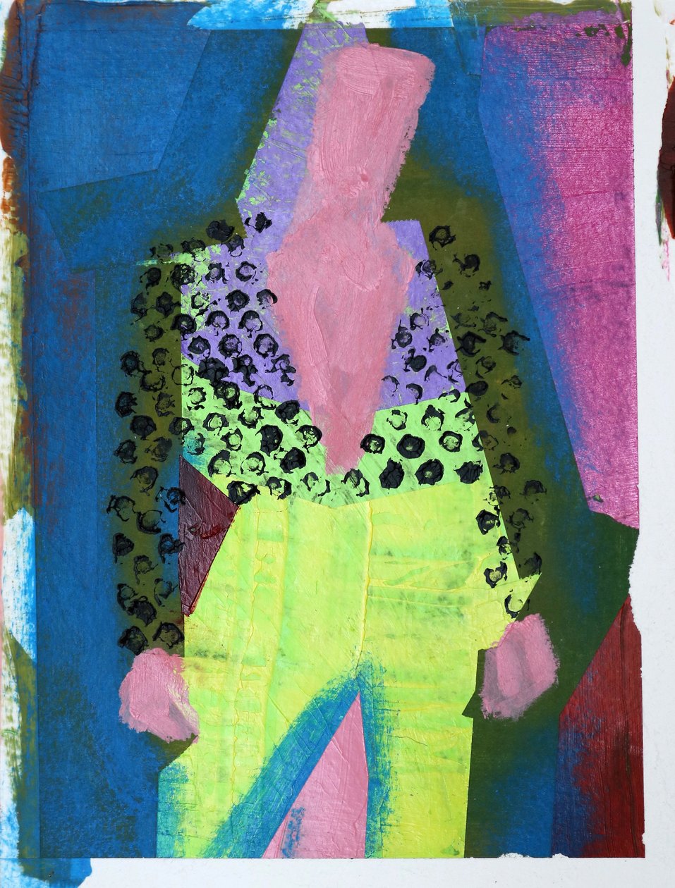 Elle #3, 2020 (akryl på papper) av Sara Hayward