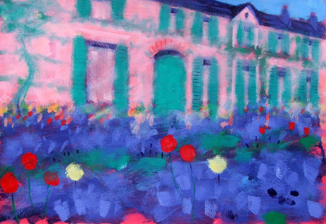 Giverny (akryl på tavla) av Sara Hayward