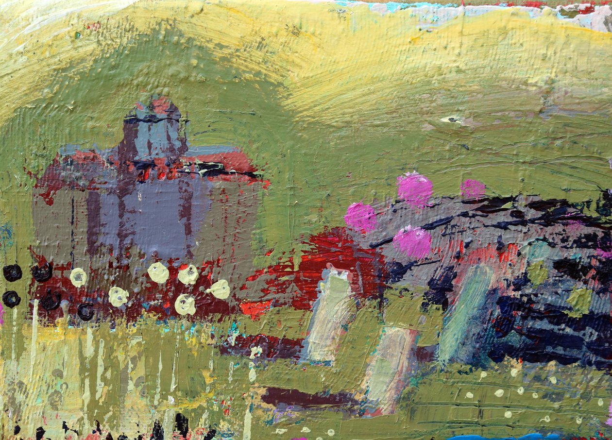 Iona landscape II, 2019 (akryl på duk) av Sara Hayward