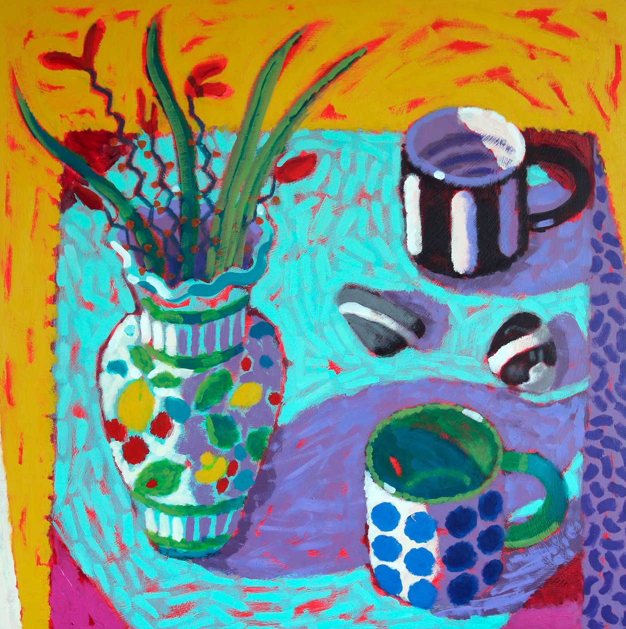 Still Life #30, 2025 (akryl på kartong) av Sara Hayward