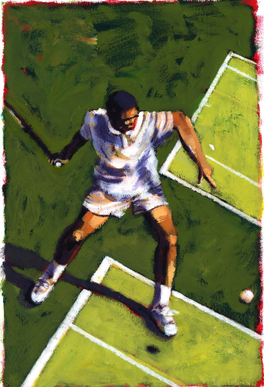 Tennisspelare, 2009 (akryl) av Sara Hayward