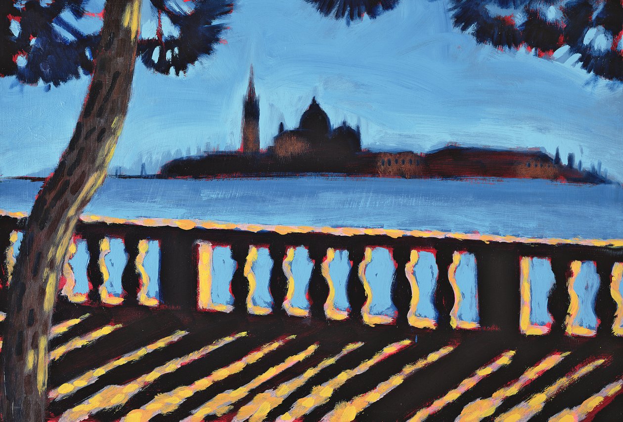 Mot Giudecca, Venedig (olja på kort) av Sara Hayward